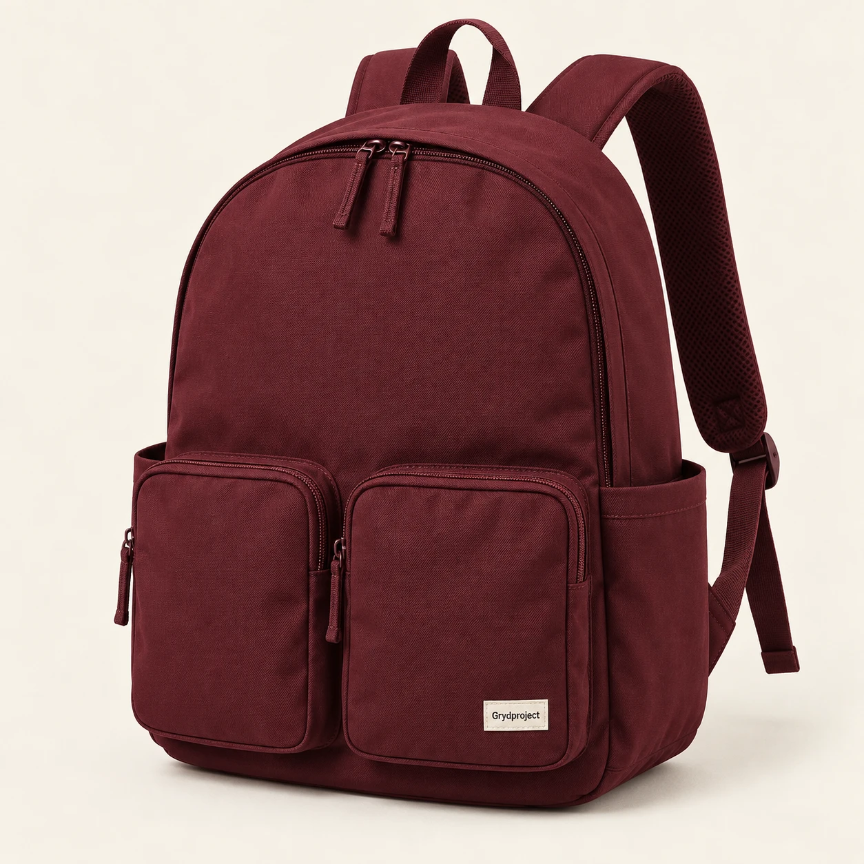 Campus Twin Pocket Backpack in Burgundy